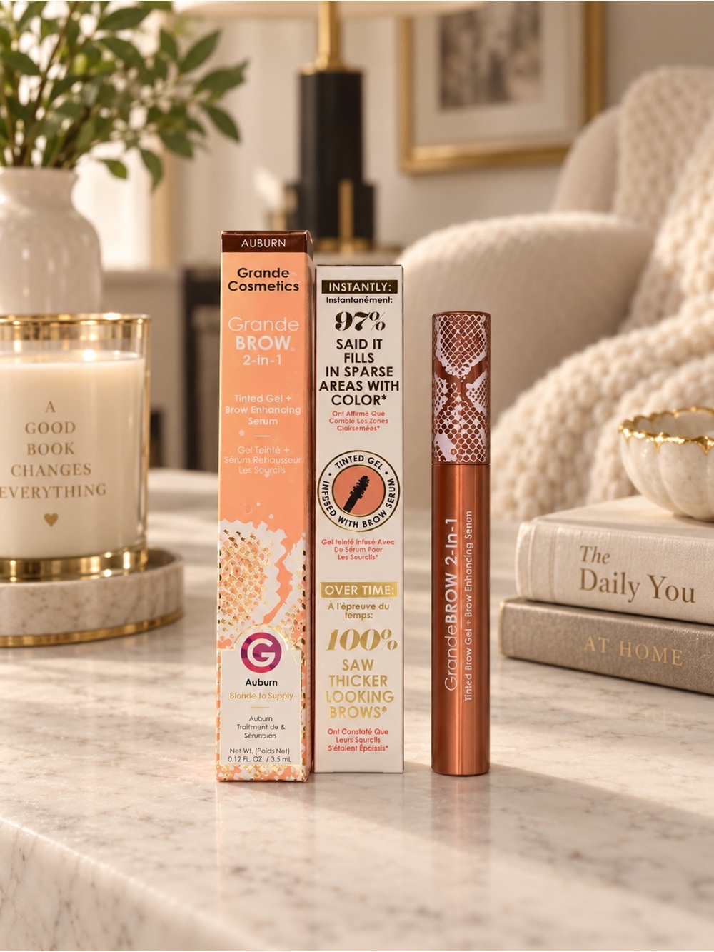 GrandeBROW 2-in-1 Tinted Brow Gel + Serum in Auburn - NIB